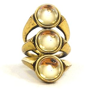 Jenny Bird Sold Out Triple Stone Gold Orion Ring- Size 7